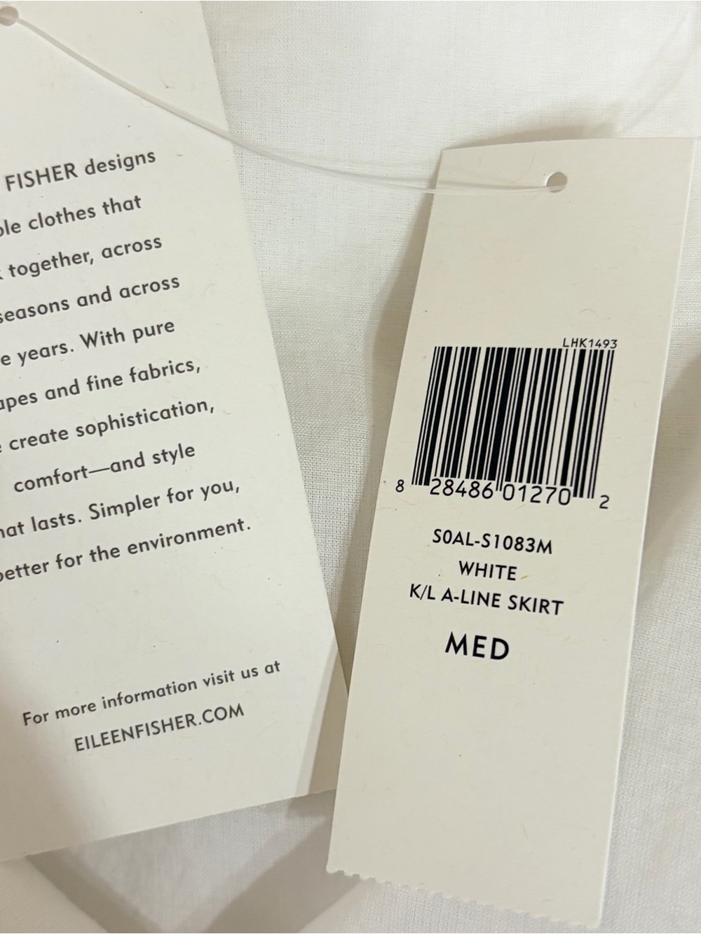 Eileen Fisher Irish Handkerchief Linen Ruffle Skirt M White NWT Quiet Luxury - Picture 6 of 8